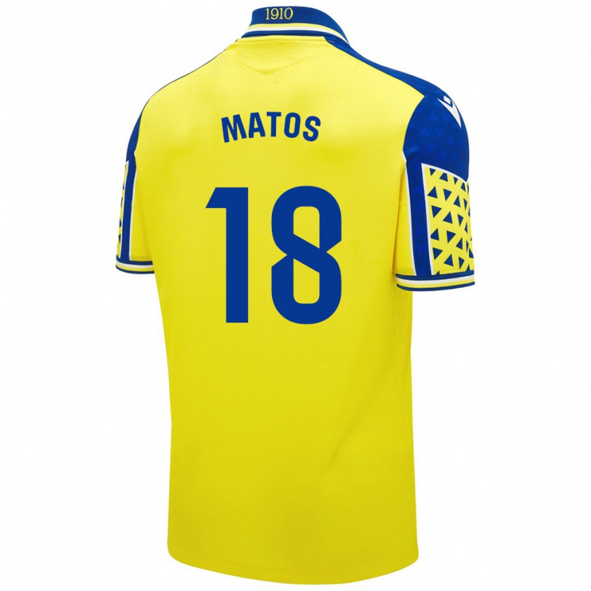 Kinder José Matos #18 Gelb Blau Heimtrikot Trikot 2024/25 T-Shirt