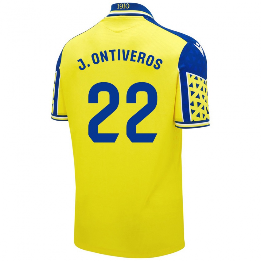 Kinder Javi Ontiveros #22 Gelb Blau Heimtrikot Trikot 2024/25 T-Shirt