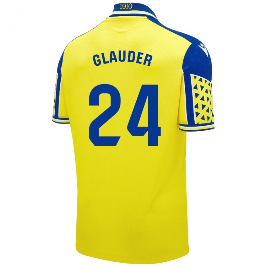 Kinder Cristian Glauder #24 Gelb Blau Heimtrikot Trikot 2024/25 T-Shirt