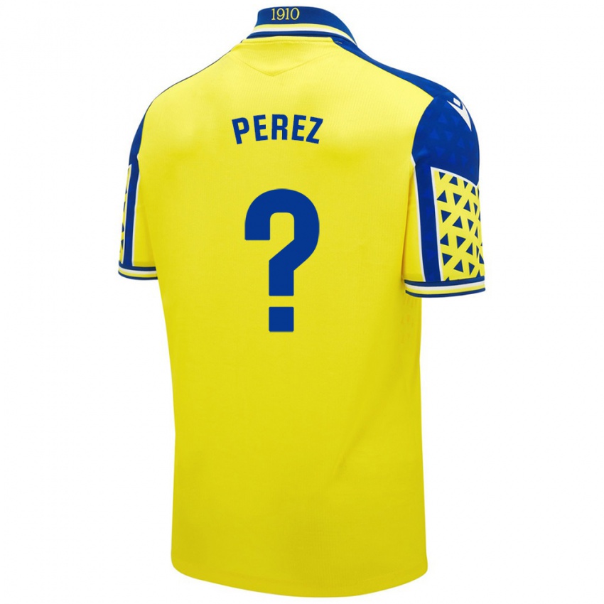 Kinder Ángel Pérez #0 Gelb Blau Heimtrikot Trikot 2024/25 T-Shirt