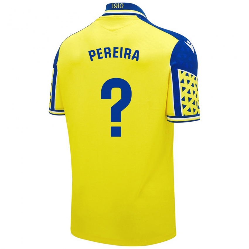 Kinder Raúl Pereira #0 Gelb Blau Heimtrikot Trikot 2024/25 T-Shirt