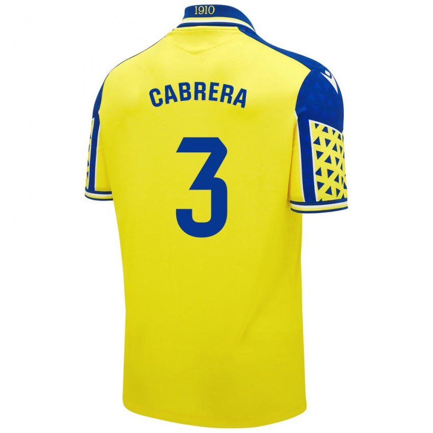 Kinder Julio Cabrera #3 Gelb Blau Heimtrikot Trikot 2024/25 T-Shirt