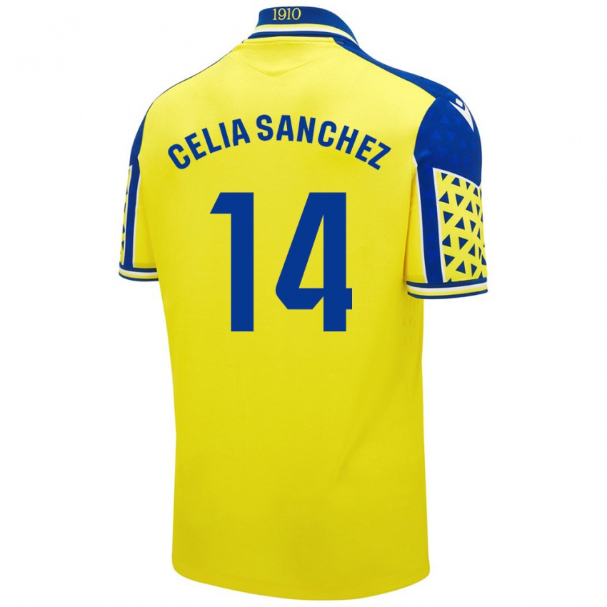 Kinder Celia Sánchez García #14 Gelb Blau Heimtrikot Trikot 2024/25 T-Shirt