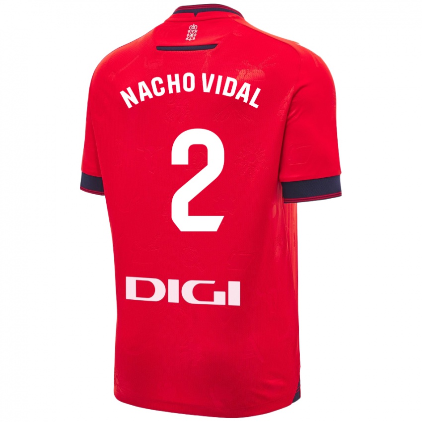 Kinder Nacho Vidal #2 Rot Weiß Heimtrikot Trikot 2024/25 T-Shirt