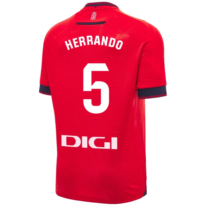 Kinder Jorge Herrando #5 Rot Weiß Heimtrikot Trikot 2024/25 T-Shirt