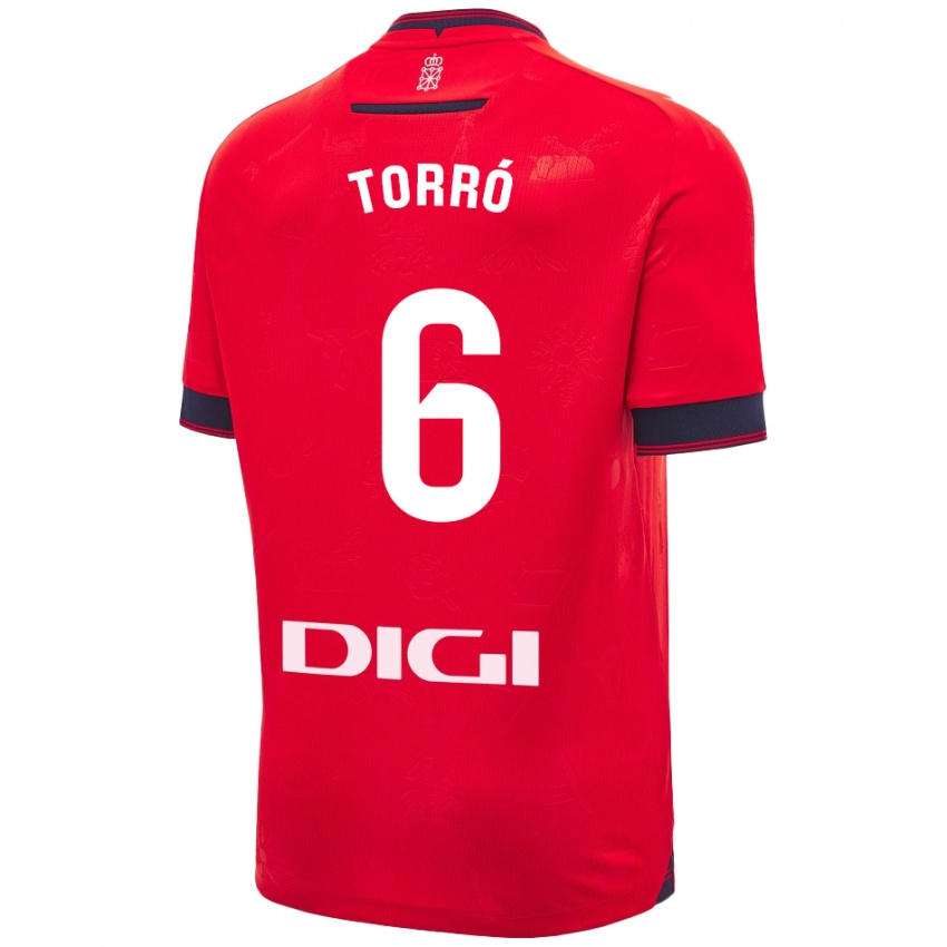 Kinder Lucas Torró #6 Rot Weiß Heimtrikot Trikot 2024/25 T-Shirt