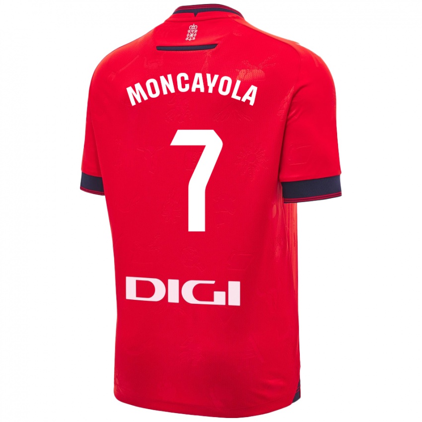 Kinder Jon Moncayola #7 Rot Weiß Heimtrikot Trikot 2024/25 T-Shirt