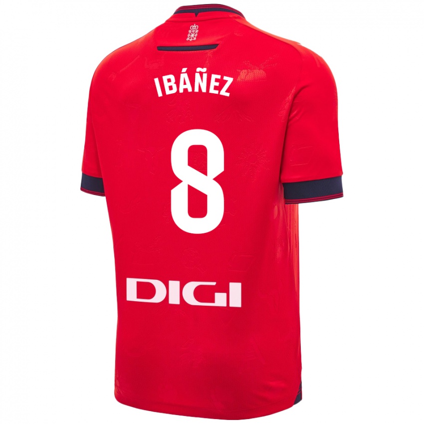 Kinder Pablo Ibáñez #8 Rot Weiß Heimtrikot Trikot 2024/25 T-Shirt