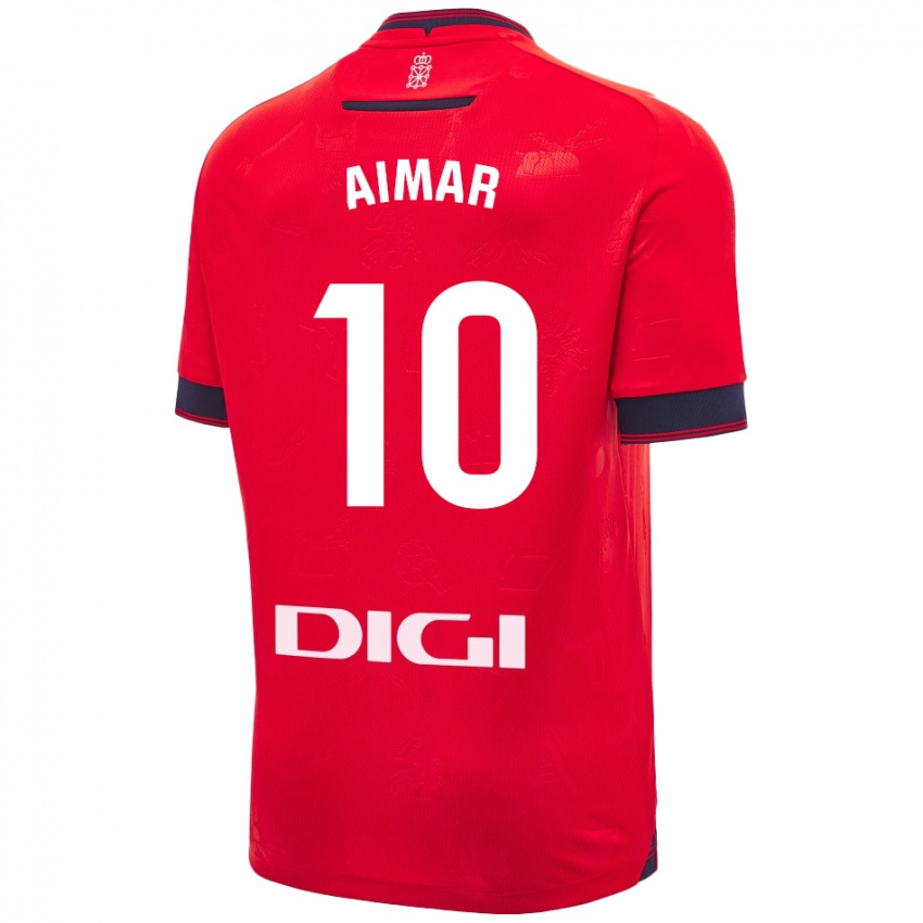 Kinder Aimar Oroz #10 Rot Weiß Heimtrikot Trikot 2024/25 T-Shirt