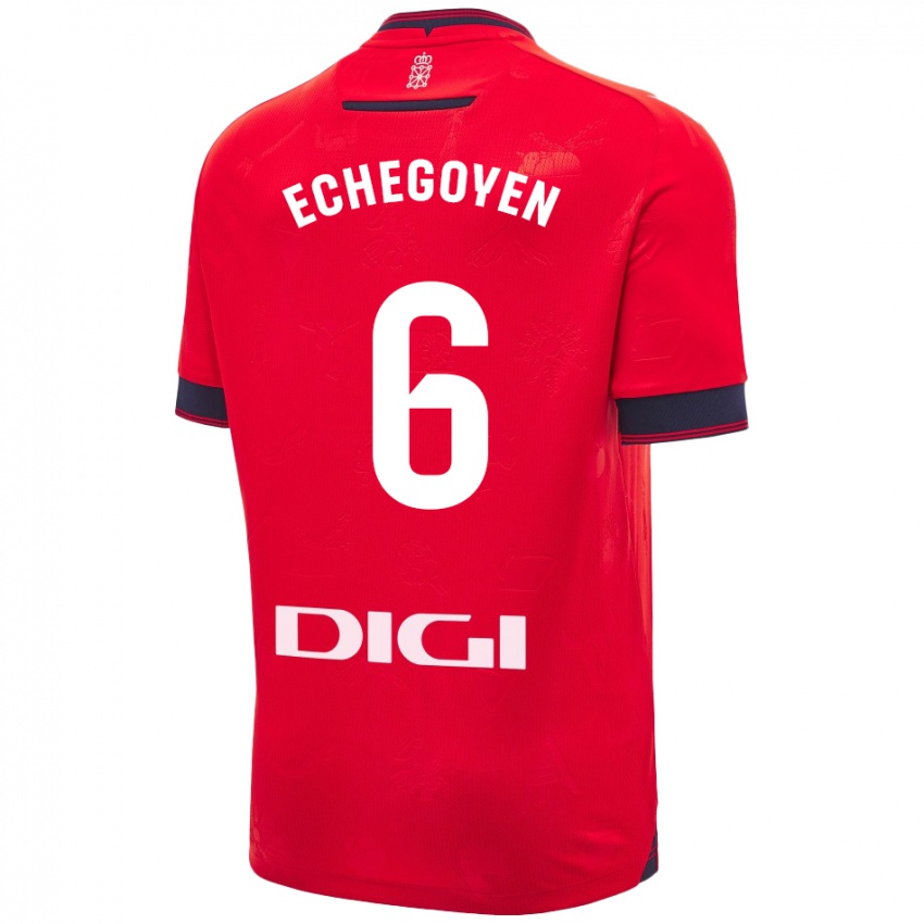 Kinder Mauro Echegoyen #6 Rot Weiß Heimtrikot Trikot 2024/25 T-Shirt