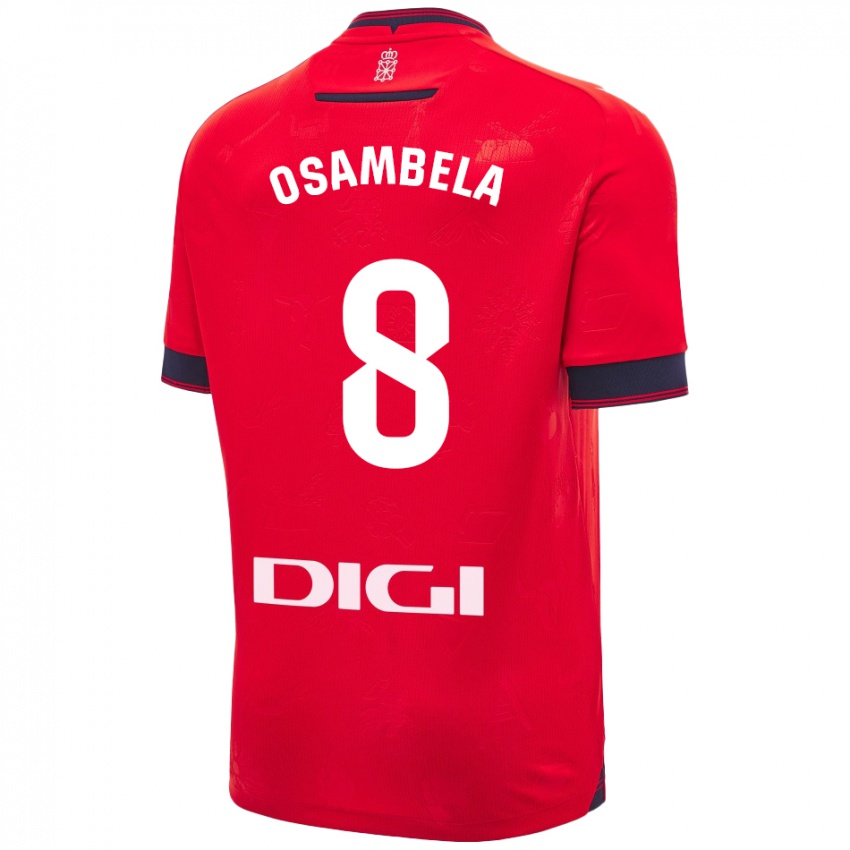 Kinder Asier Osambela #8 Rot Weiß Heimtrikot Trikot 2024/25 T-Shirt