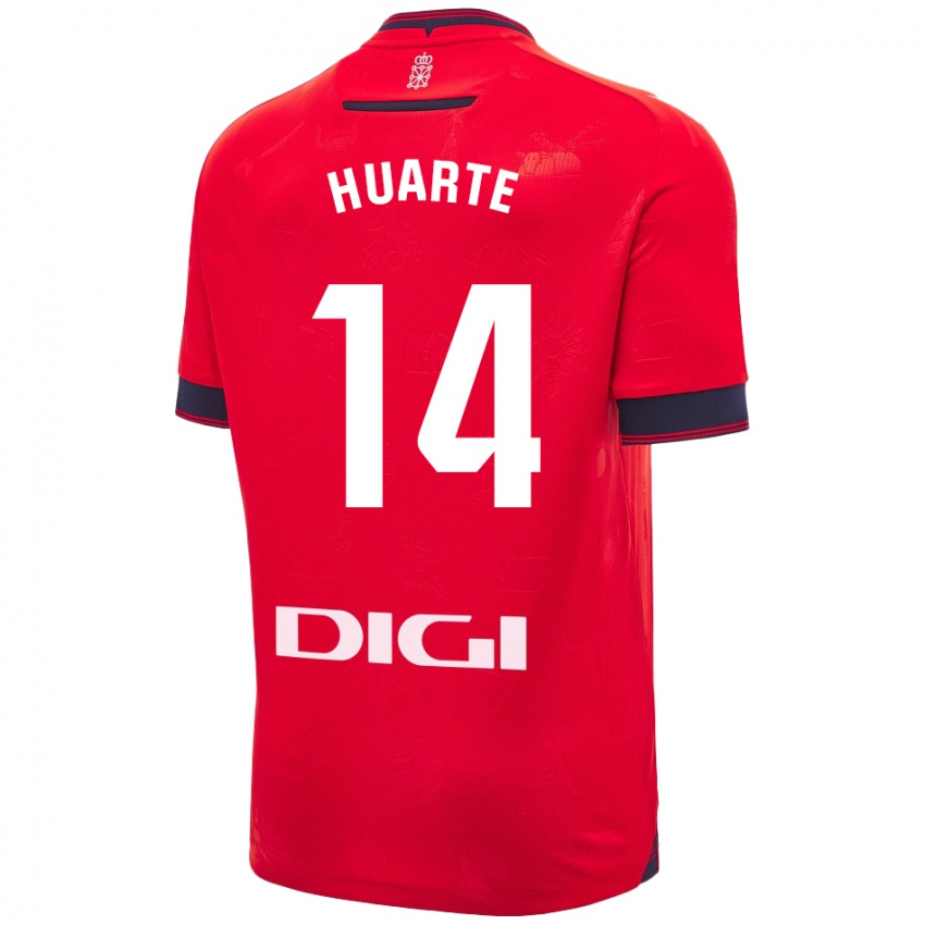 Kinder Xabi Huarte #14 Rot Weiß Heimtrikot Trikot 2024/25 T-Shirt