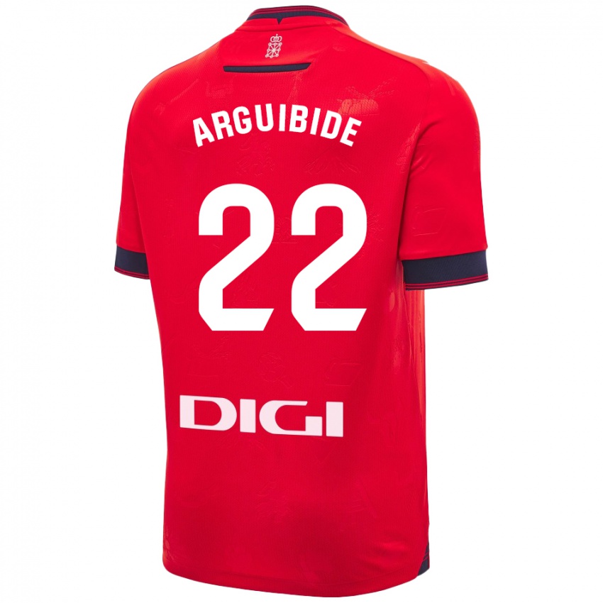 Kinder Iñigo Arguibide #22 Rot Weiß Heimtrikot Trikot 2024/25 T-Shirt