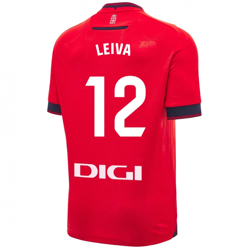 Kinder Álvaro Leiva #12 Rot Weiß Heimtrikot Trikot 2024/25 T-Shirt