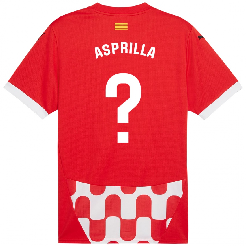 Kinder Yáser Asprilla #0 Rot Weiß Heimtrikot Trikot 2024/25 T-Shirt