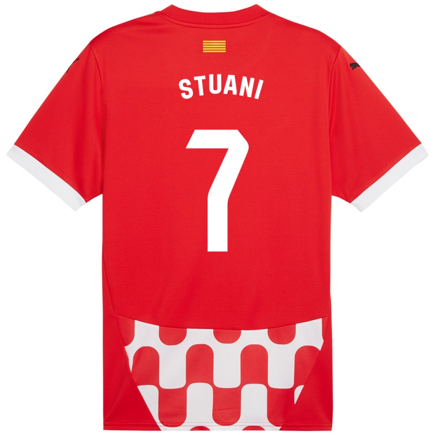 Kinder Cristhian Stuani #7 Rot Weiß Heimtrikot Trikot 2024/25 T-Shirt