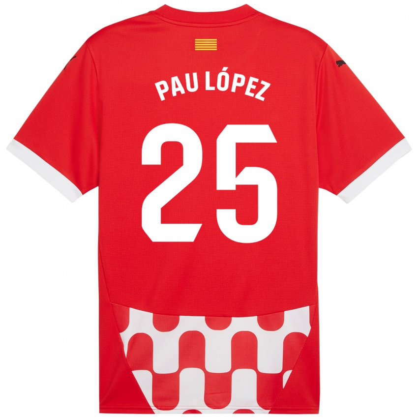 Kinder Pau Lopez #25 Rot Weiß Heimtrikot Trikot 2024/25 T-Shirt