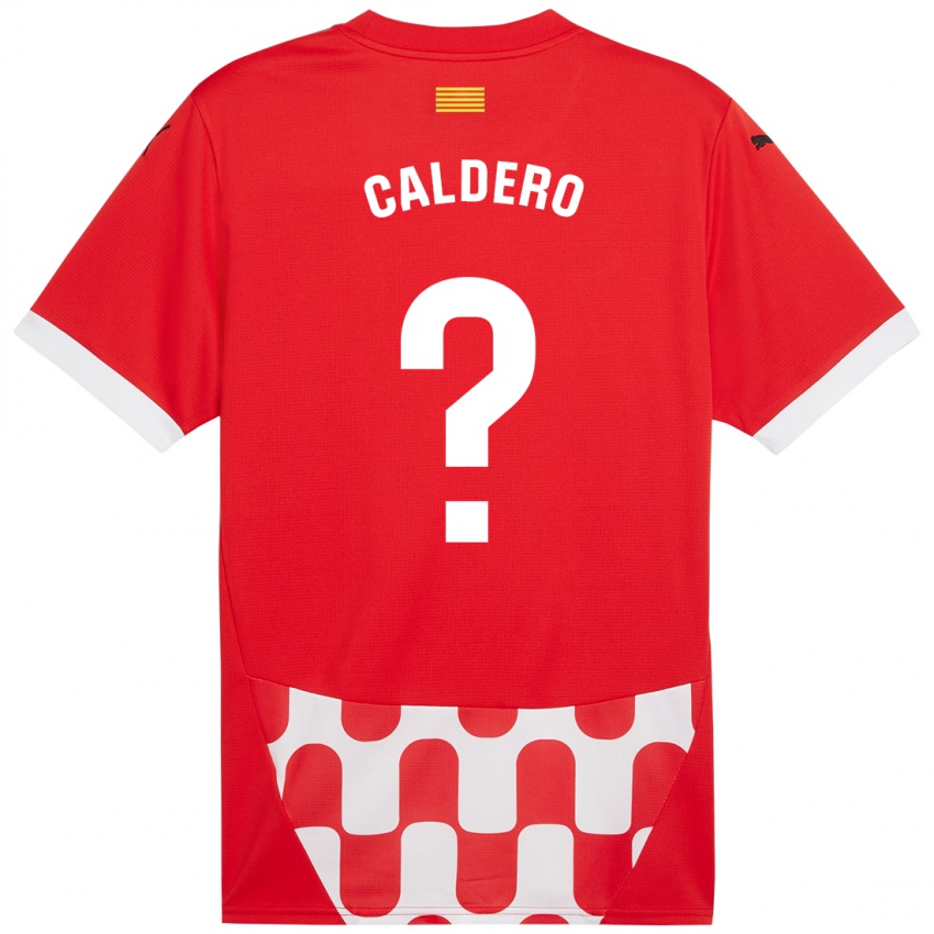 Kinder Nil Caldero #0 Rot Weiß Heimtrikot Trikot 2024/25 T-Shirt