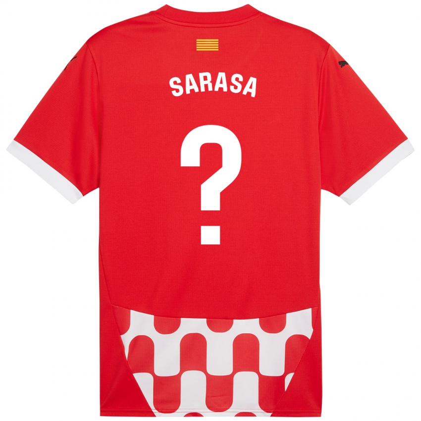 Kinder Javier Sarasa #0 Rot Weiß Heimtrikot Trikot 2024/25 T-Shirt