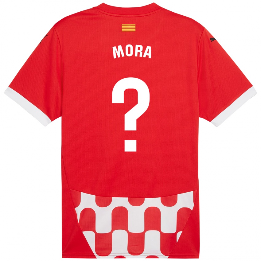 Kinder Adrià Mora #0 Rot Weiß Heimtrikot Trikot 2024/25 T-Shirt