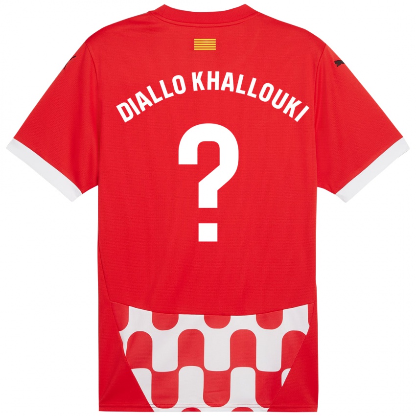 Kinder Siaka Diallo Khallouki #0 Rot Weiß Heimtrikot Trikot 2024/25 T-Shirt