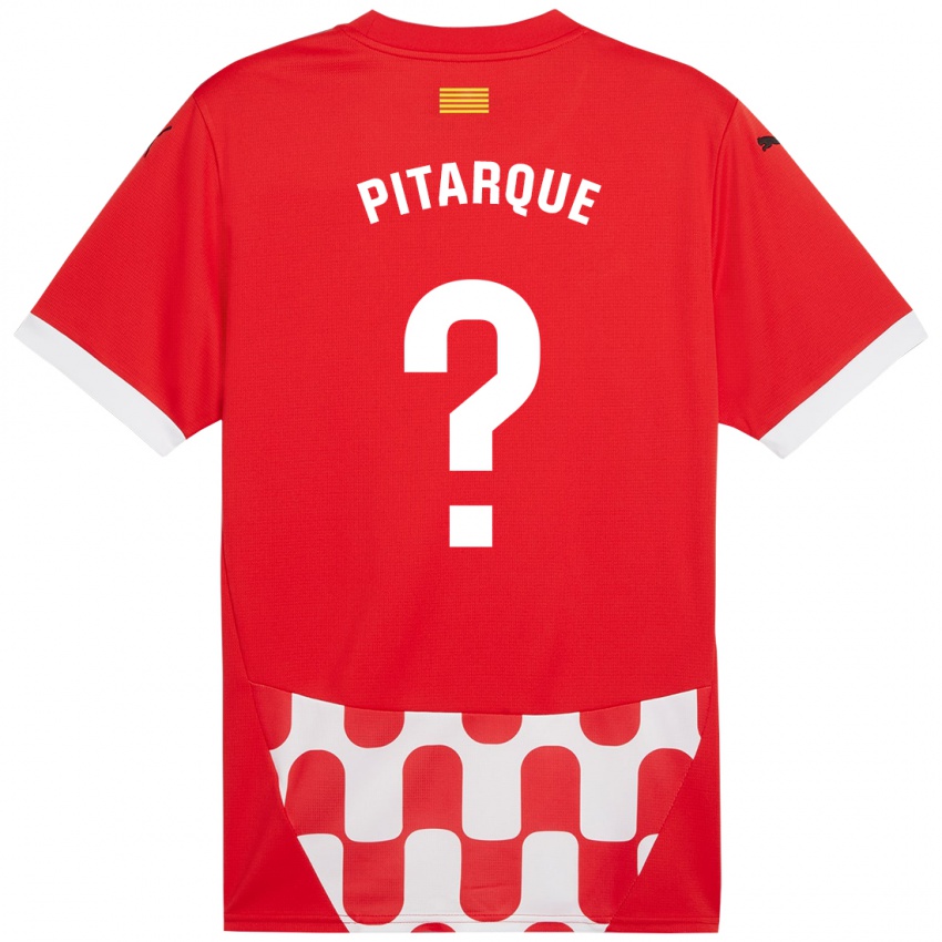 Kinder Víctor Pitarque #0 Rot Weiß Heimtrikot Trikot 2024/25 T-Shirt