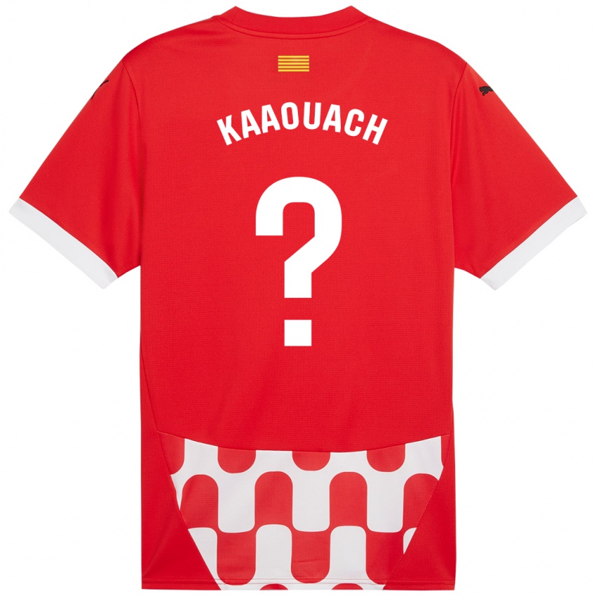 Kinder Nabil Kaaouach #0 Rot Weiß Heimtrikot Trikot 2024/25 T-Shirt