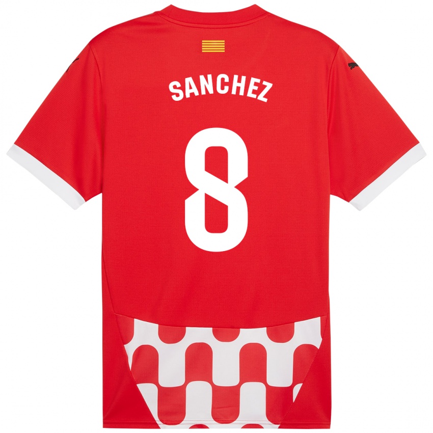 Kinder Miguel Ángel Sánchez #8 Rot Weiß Heimtrikot Trikot 2024/25 T-Shirt