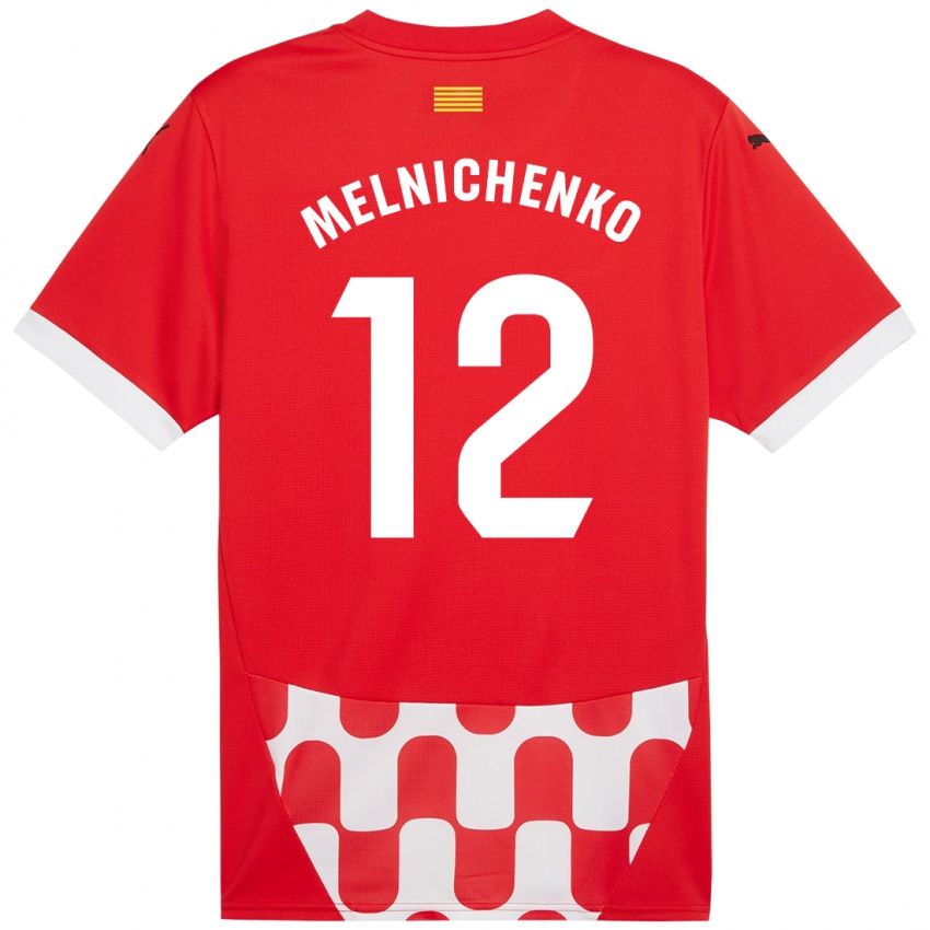 Kinder Dmytro Melnichenko #12 Rot Weiß Heimtrikot Trikot 2024/25 T-Shirt