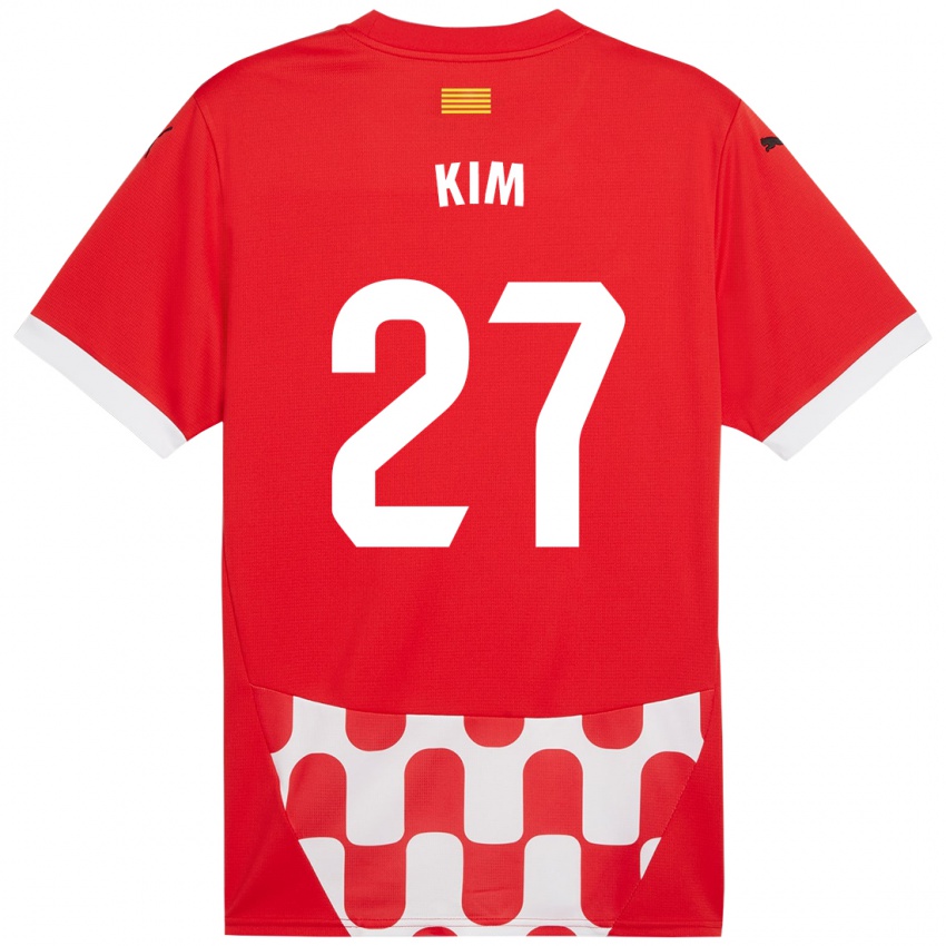 Kinder Min-Su Kim #27 Rot Weiß Heimtrikot Trikot 2024/25 T-Shirt