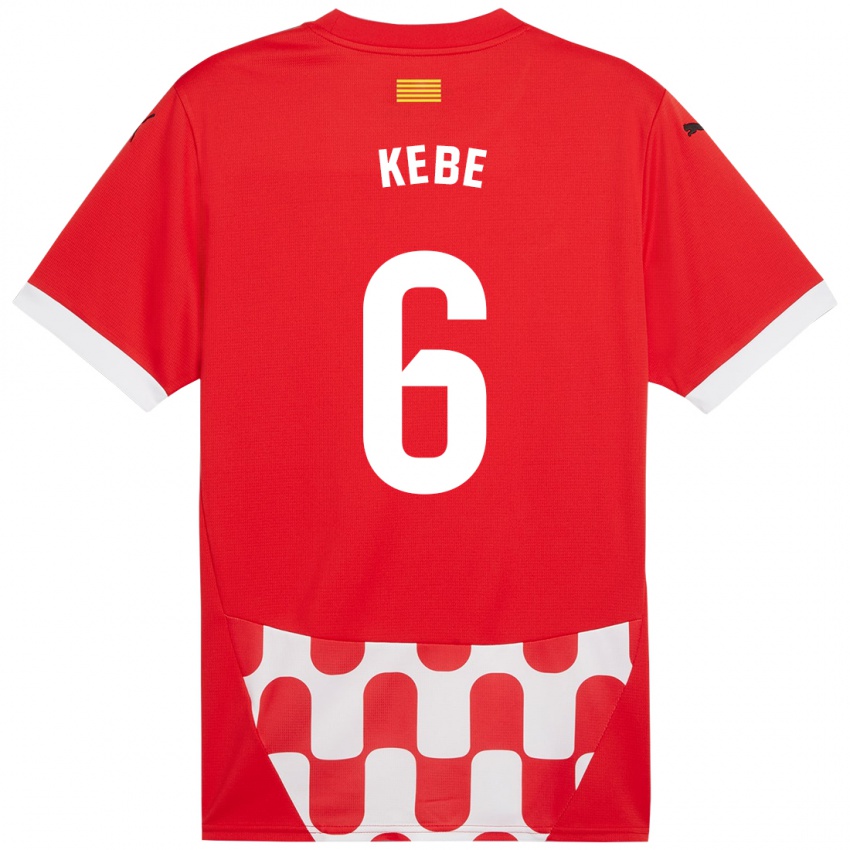 Kinder Ibrahima Kébé #6 Rot Weiß Heimtrikot Trikot 2024/25 T-Shirt