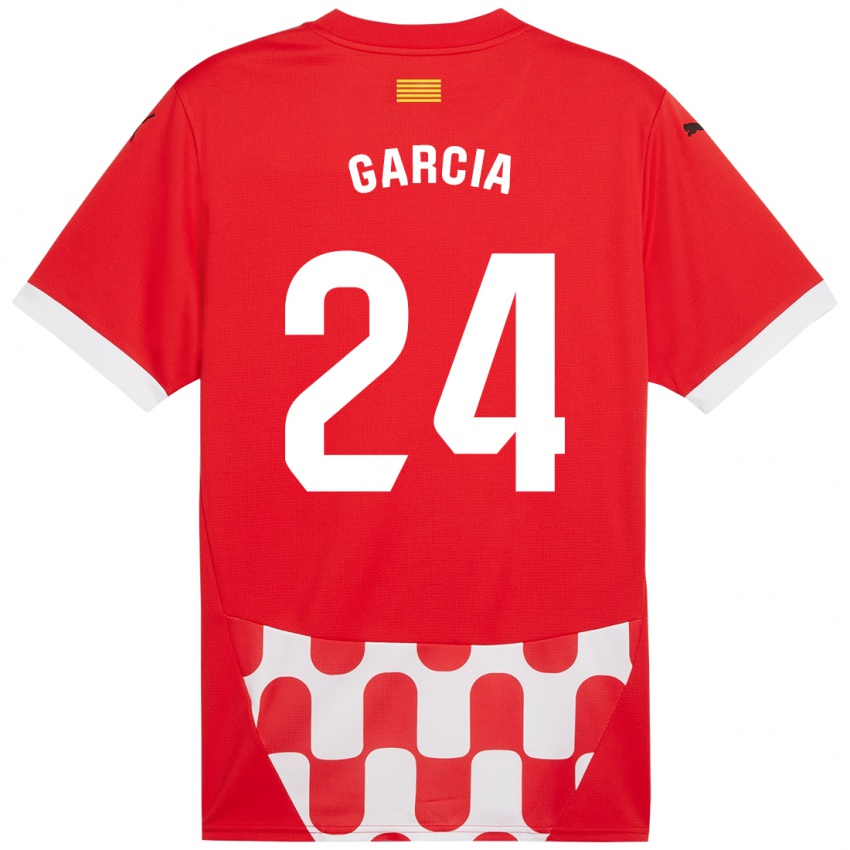 Kinder Borja García #24 Rot Weiß Heimtrikot Trikot 2024/25 T-Shirt