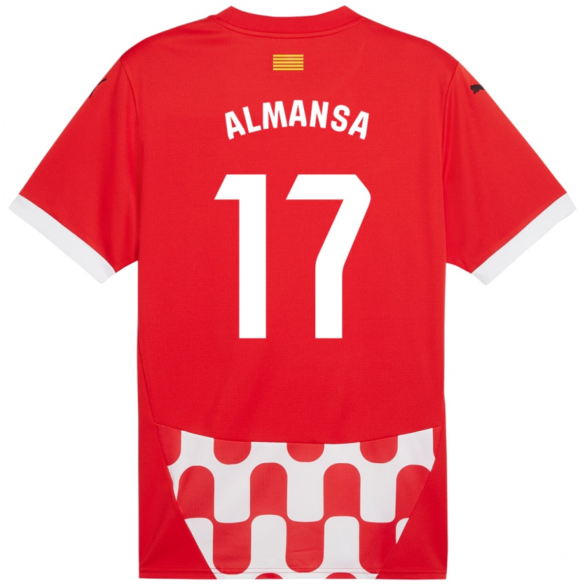 Kinder Alex Almansa #17 Rot Weiß Heimtrikot Trikot 2024/25 T-Shirt