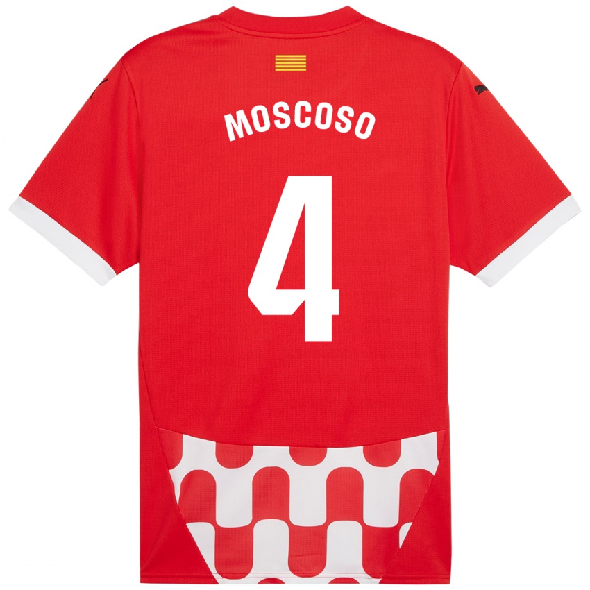 Kinder Miriam Moscoso #4 Rot Weiß Heimtrikot Trikot 2024/25 T-Shirt