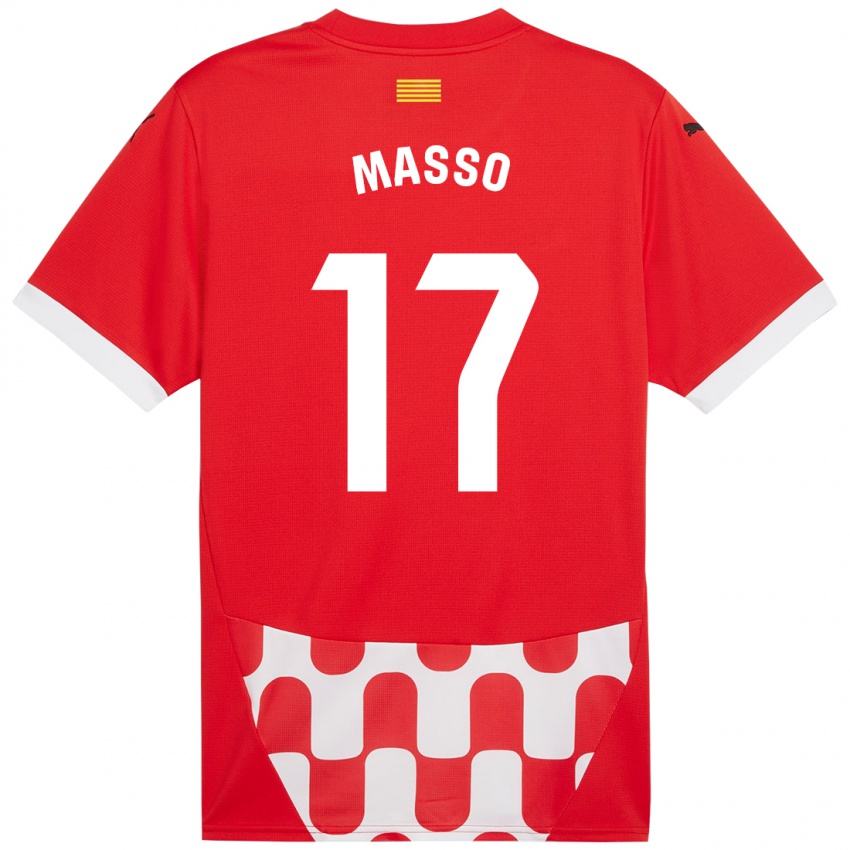 Kinder Ainoa Massó #17 Rot Weiß Heimtrikot Trikot 2024/25 T-Shirt