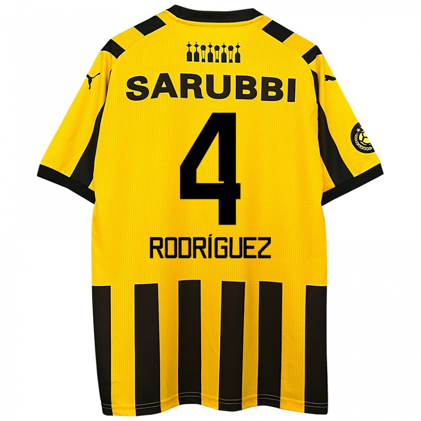 Kinder Guzmán Rodríguez #4 Gelb Schwarz Heimtrikot Trikot 2024/25 T-Shirt