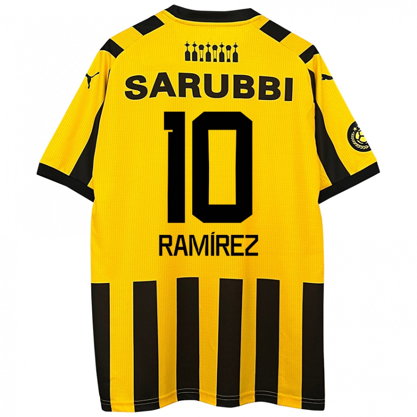 Kinder Gastón Ramírez #10 Gelb Schwarz Heimtrikot Trikot 2024/25 T-Shirt