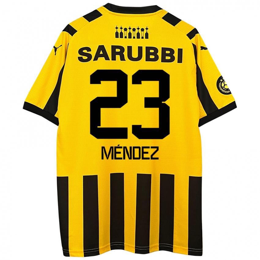 Kinder Javier Méndez #23 Gelb Schwarz Heimtrikot Trikot 2024/25 T-Shirt