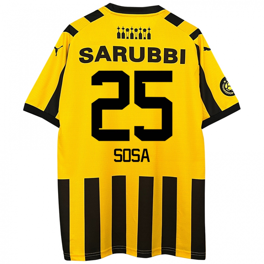 Kinder Ignacio Sosa #25 Gelb Schwarz Heimtrikot Trikot 2024/25 T-Shirt