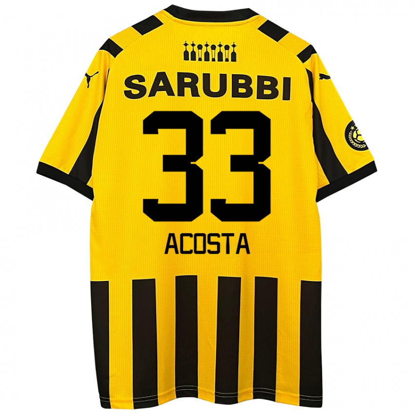 Kinder Nahuel Acosta #33 Gelb Schwarz Heimtrikot Trikot 2024/25 T-Shirt