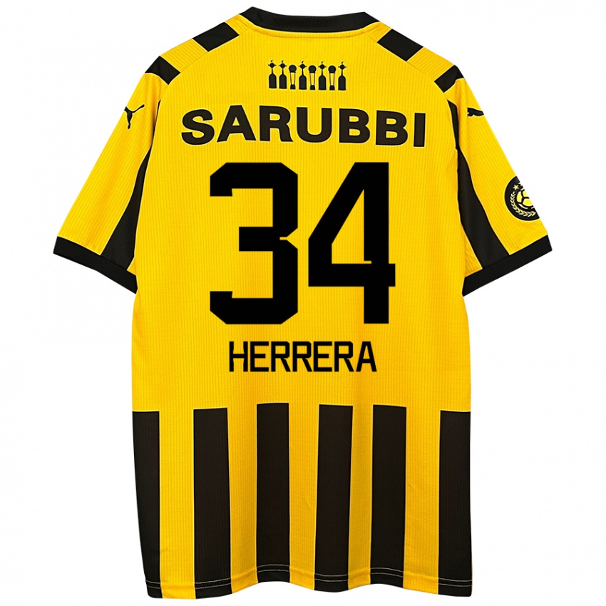 Kinder Nahuel Herrera #34 Gelb Schwarz Heimtrikot Trikot 2024/25 T-Shirt