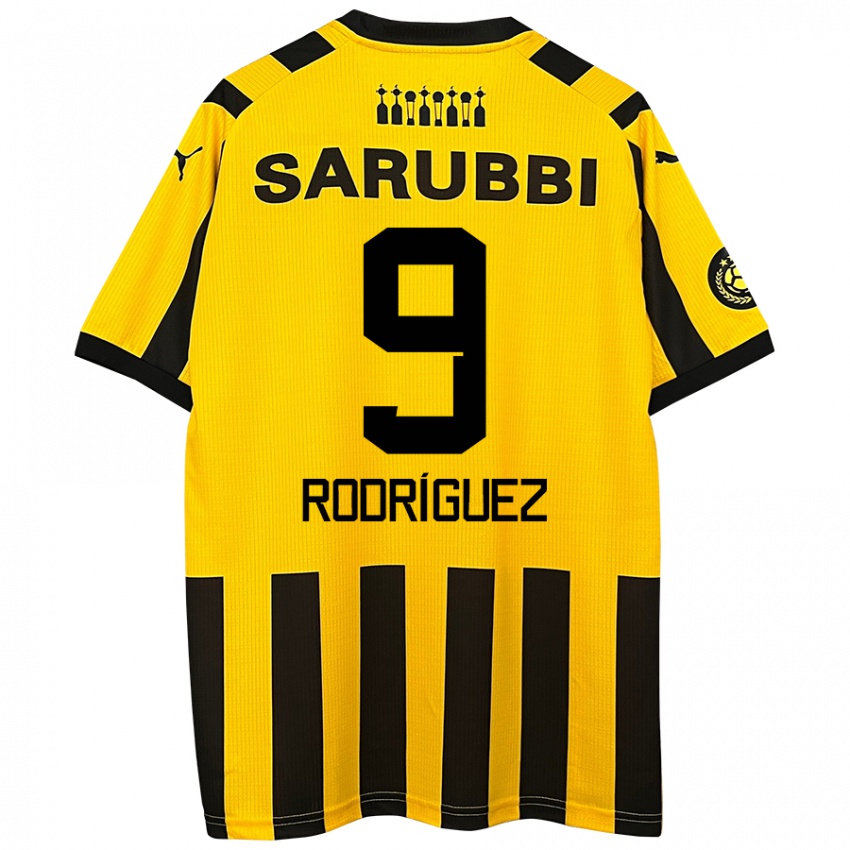 Kinder Agustín Rodríguez #9 Gelb Schwarz Heimtrikot Trikot 2024/25 T-Shirt