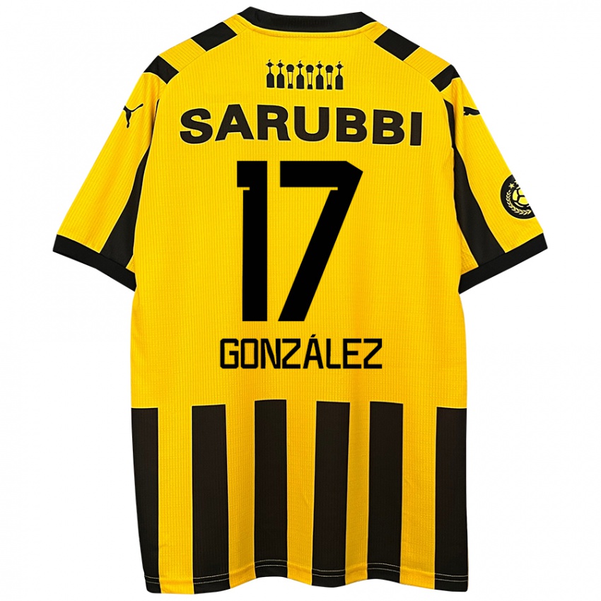 Kinder Luciano González #17 Gelb Schwarz Heimtrikot Trikot 2024/25 T-Shirt