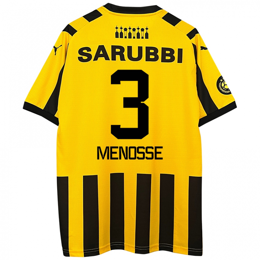 Kinder Hernán Menosse #3 Gelb Schwarz Heimtrikot Trikot 2024/25 T-Shirt