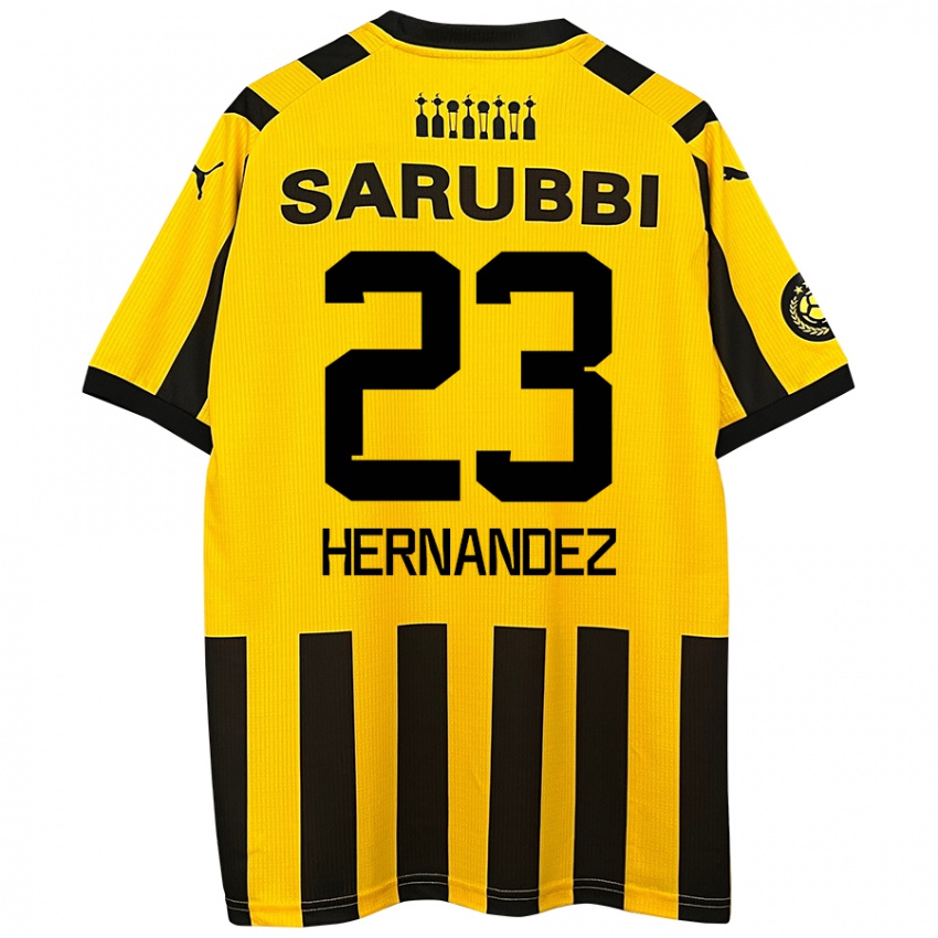 Kinder Abel Hernández #23 Gelb Schwarz Heimtrikot Trikot 2024/25 T-Shirt