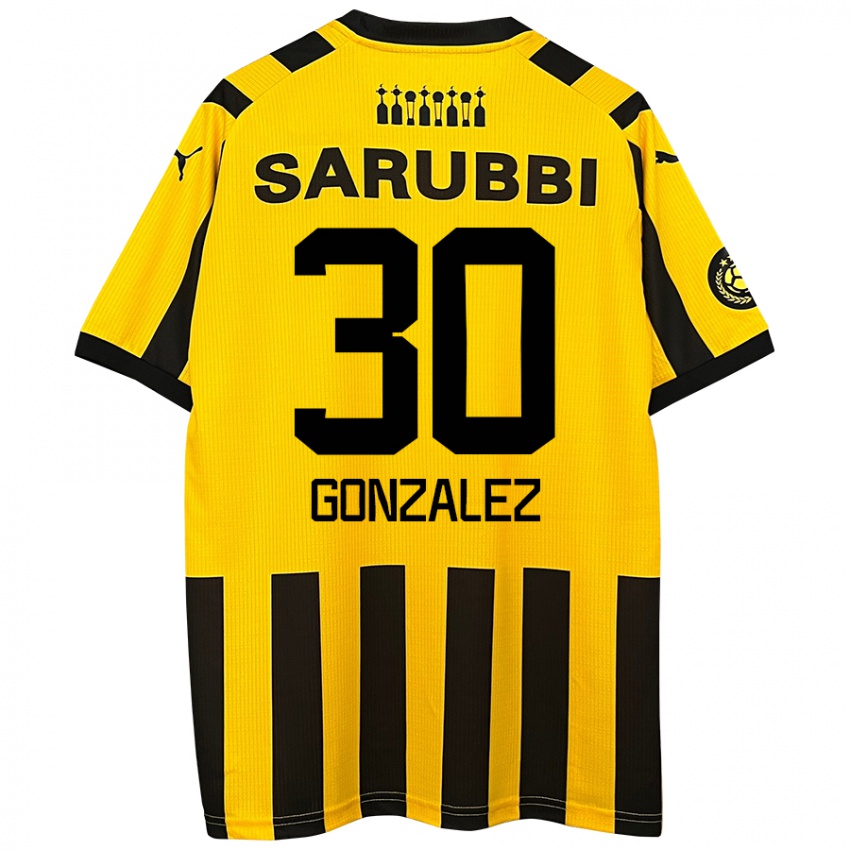 Kinder Ángel González #30 Gelb Schwarz Heimtrikot Trikot 2024/25 T-Shirt