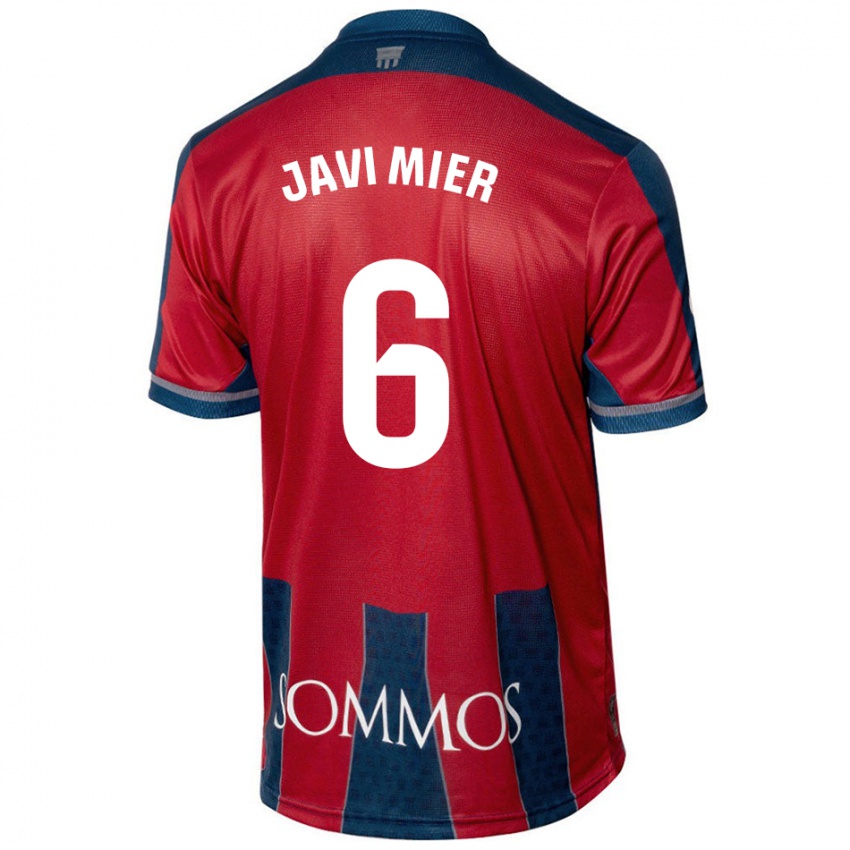 Kinder Javi Mier #6 Rot Blau Heimtrikot Trikot 2024/25 T-Shirt