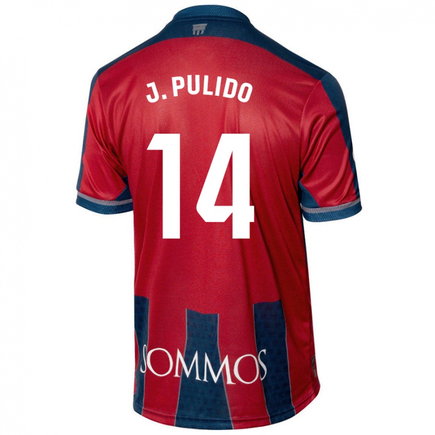 Kinder Jorge Pulido #14 Rot Blau Heimtrikot Trikot 2024/25 T-Shirt