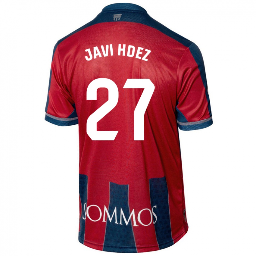 Kinder Javi Hernández #27 Rot Blau Heimtrikot Trikot 2024/25 T-Shirt