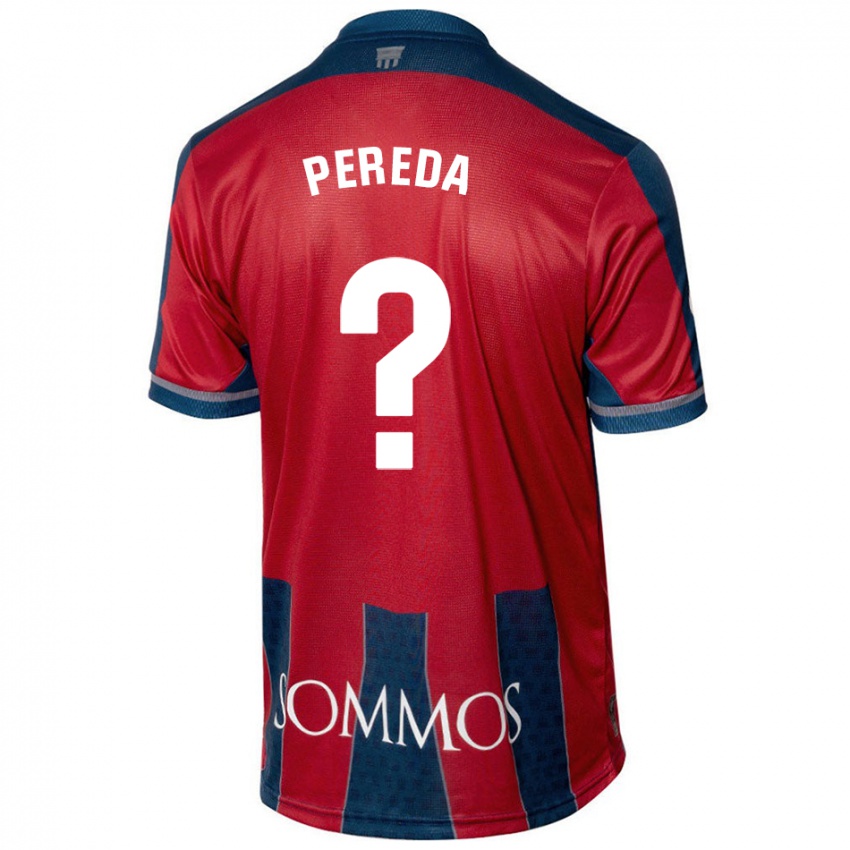 Kinder Adrián Pereda #0 Rot Blau Heimtrikot Trikot 2024/25 T-Shirt